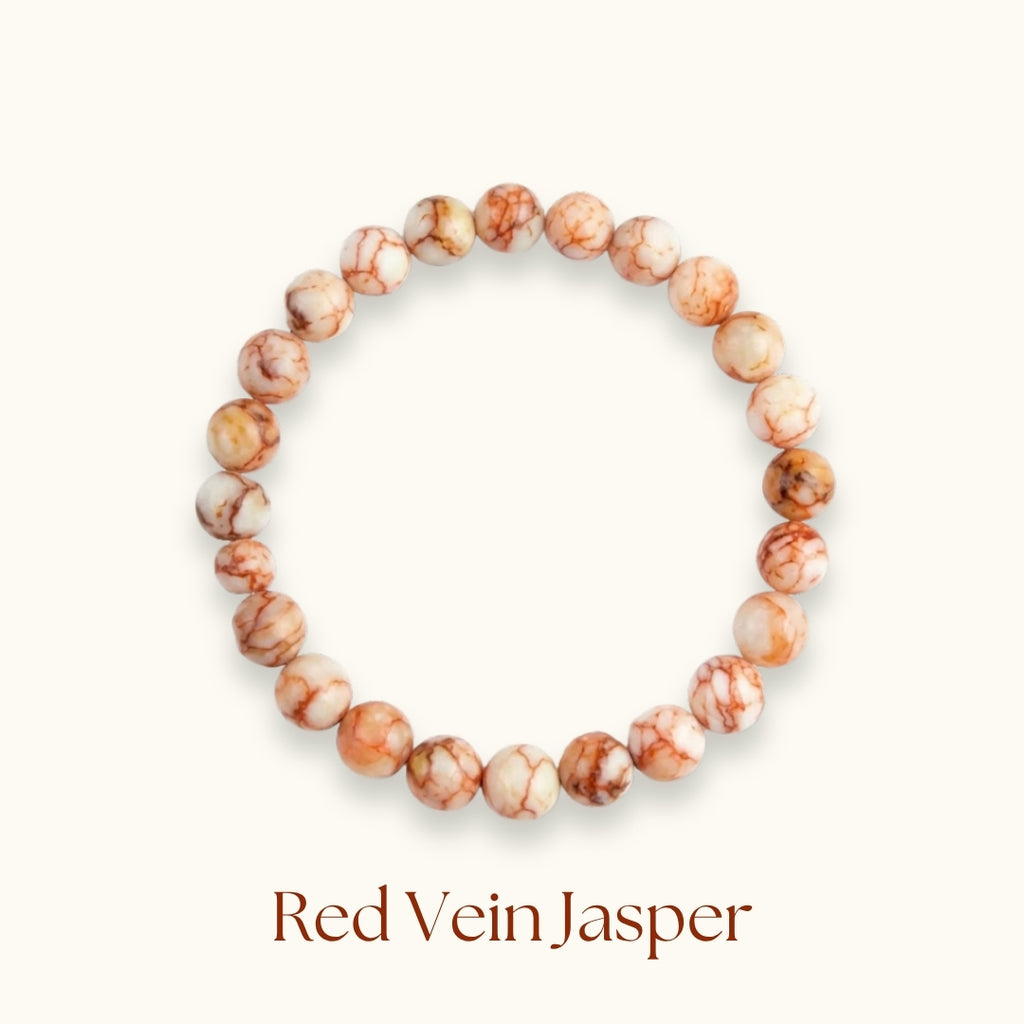 Red Vein Jasper Beaded Bracelet