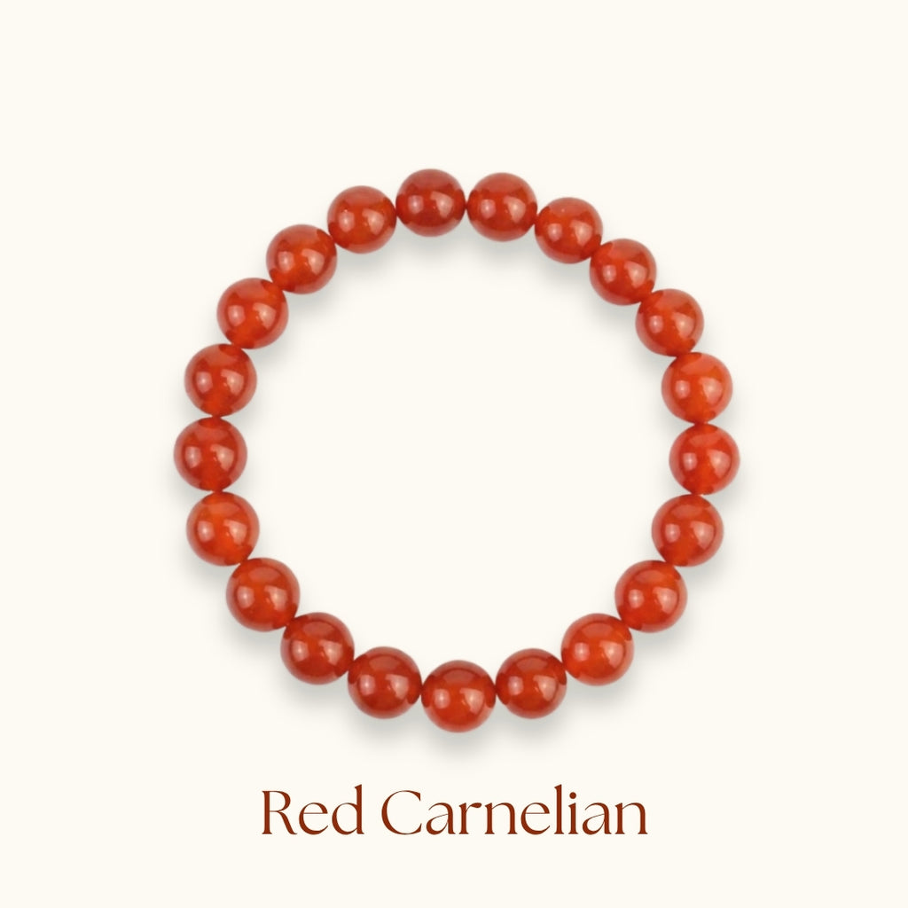 Red Carnelian Beaded Bracelet