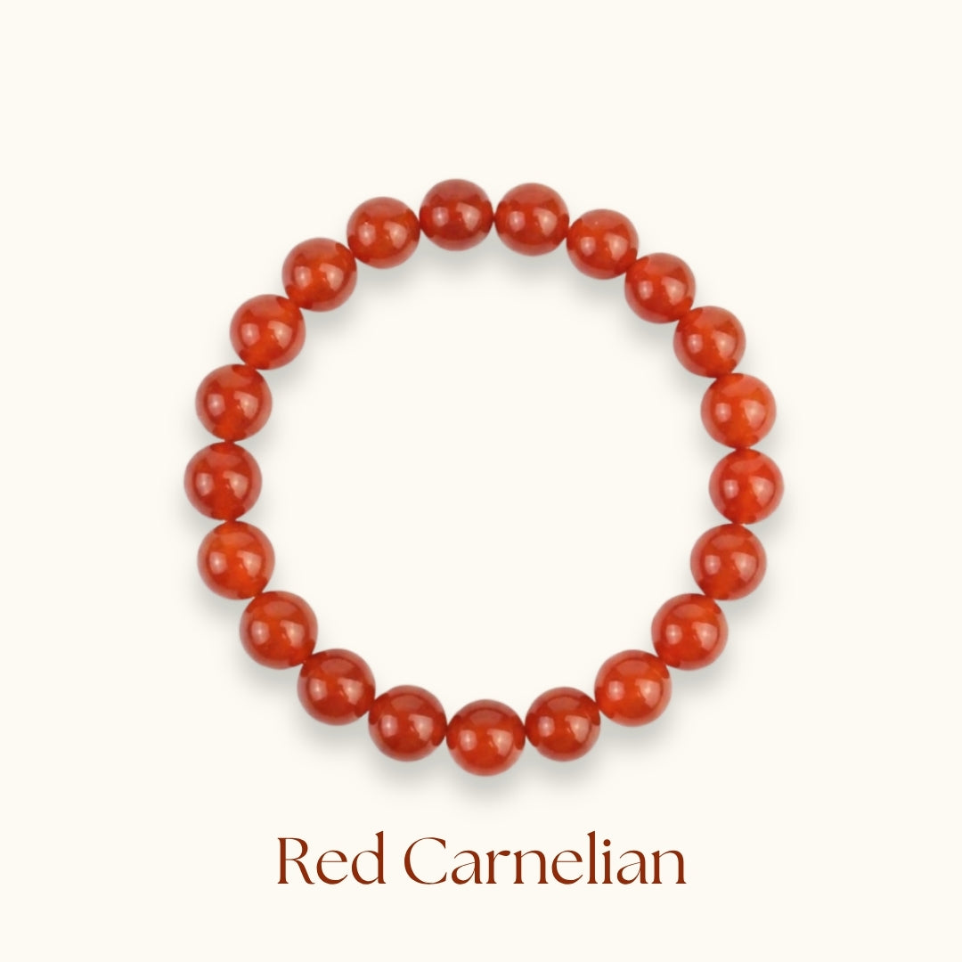 Red Carnelian Beaded Bracelet