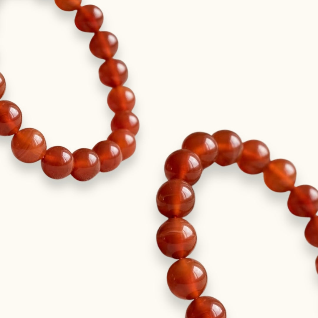 Red Carnelian Beaded Bracelet