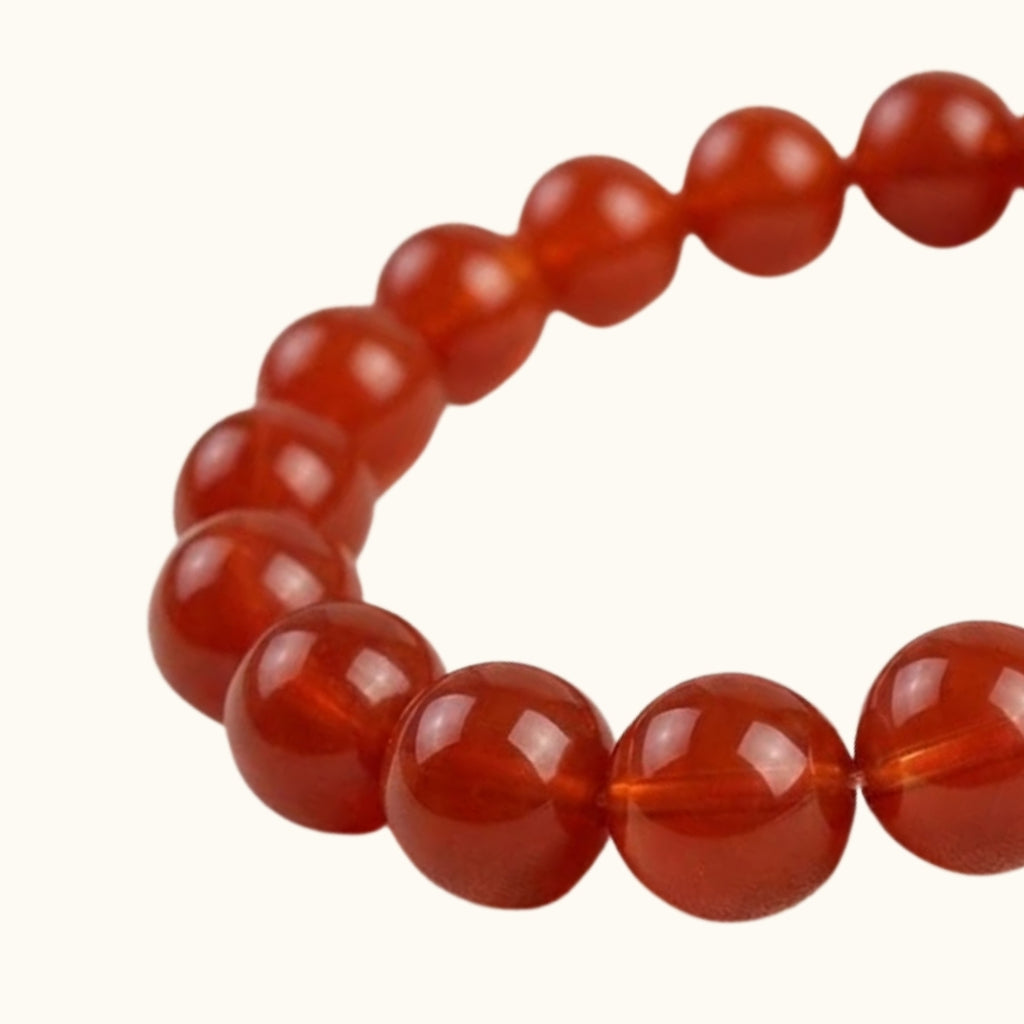 Red Carnelian Beaded Bracelet