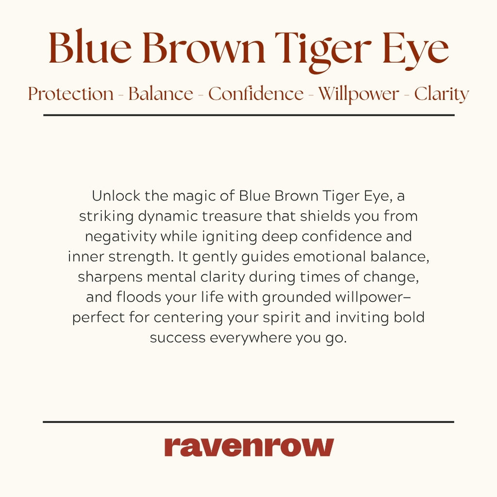 Blue Brown Tiger Eye Beaded Bracelet