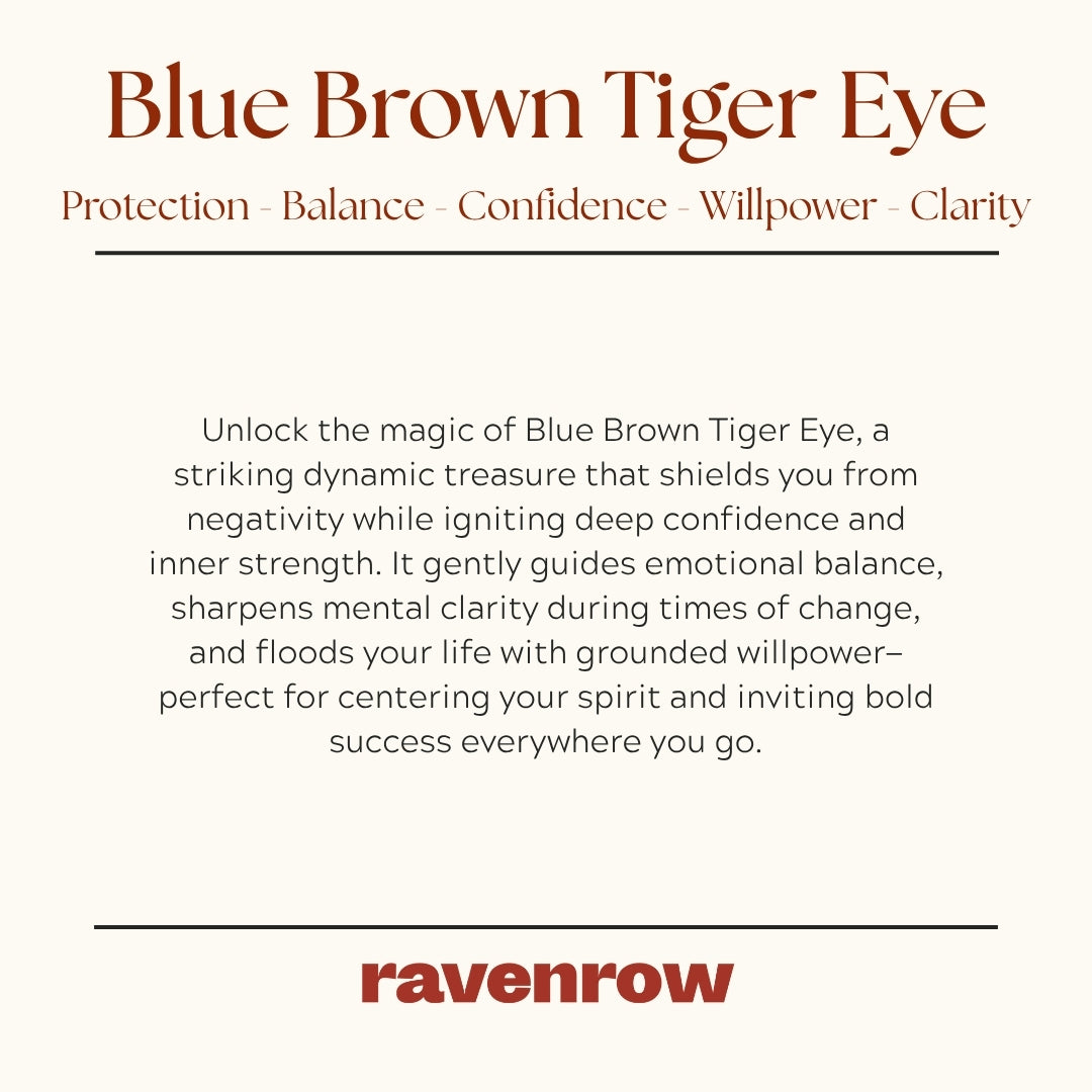 Blue Brown Tiger Eye Beaded Bracelet