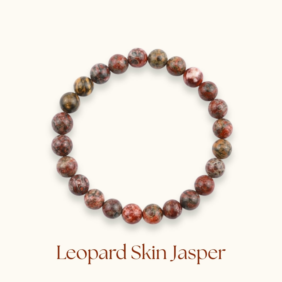 Leopard Skin Jasper Beaded Bracelet