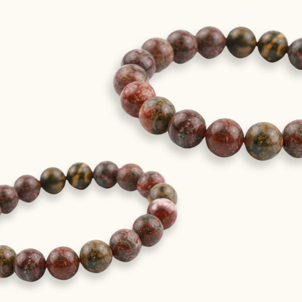 Leopard Skin Jasper Beaded Bracelet