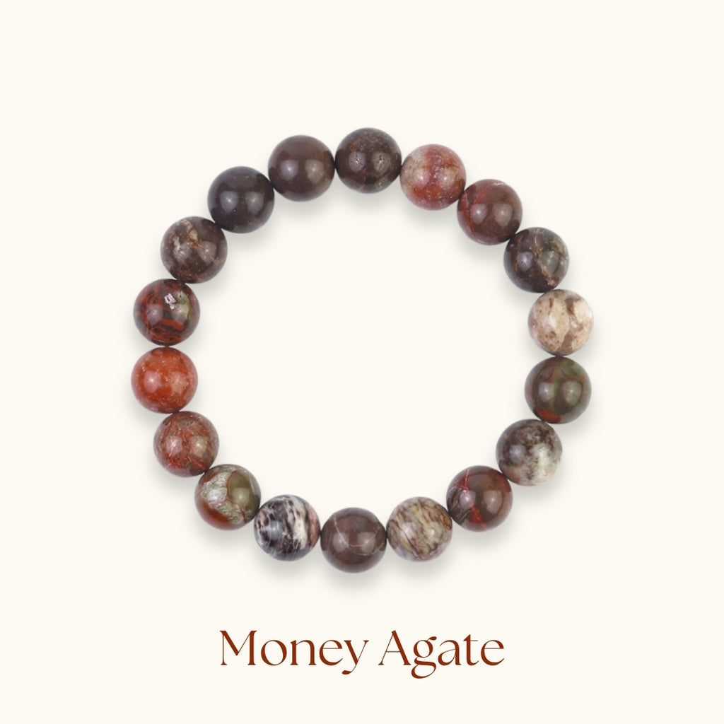 Money Agate Beaded Bracelet