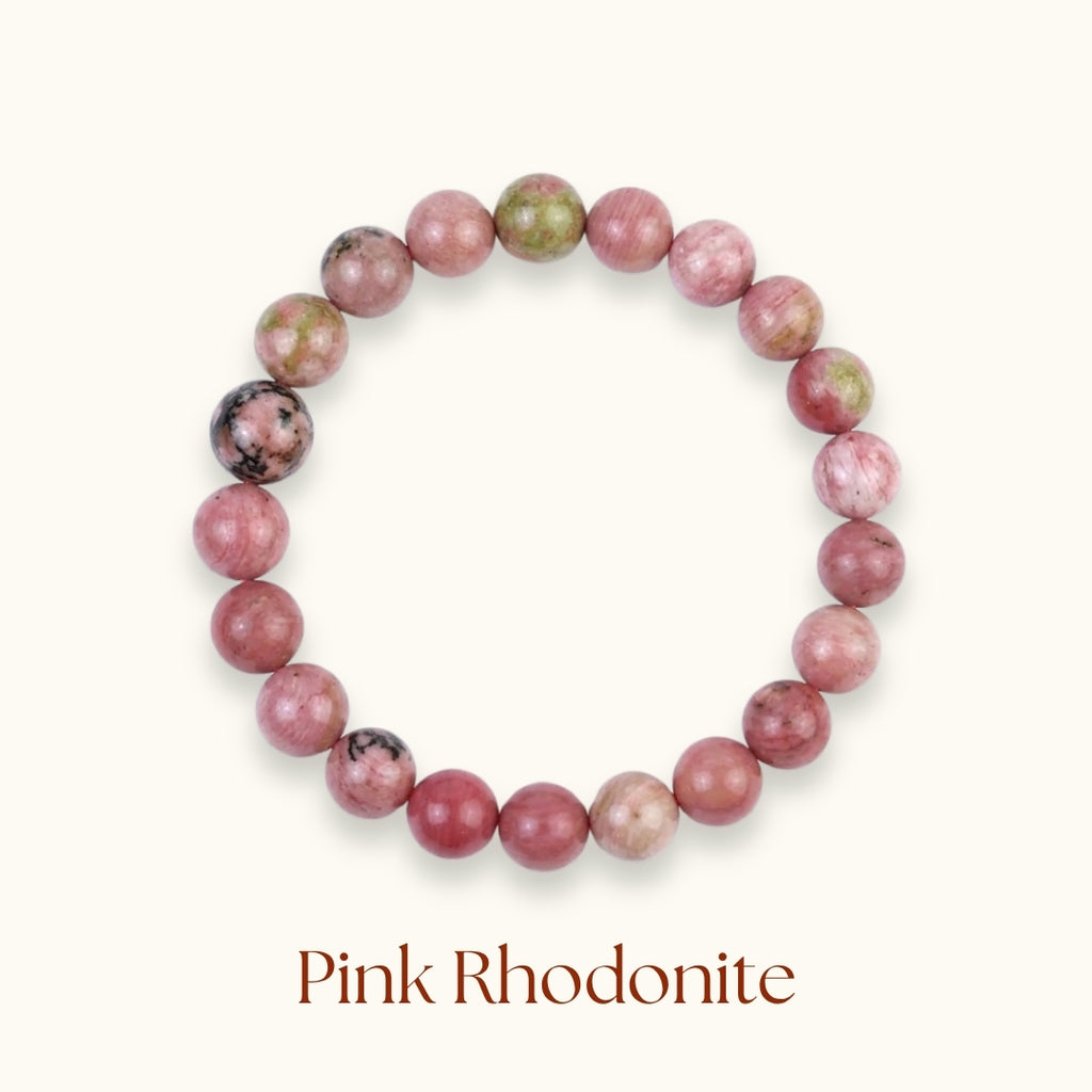 Pink Rhodonite Beaded Beacelet