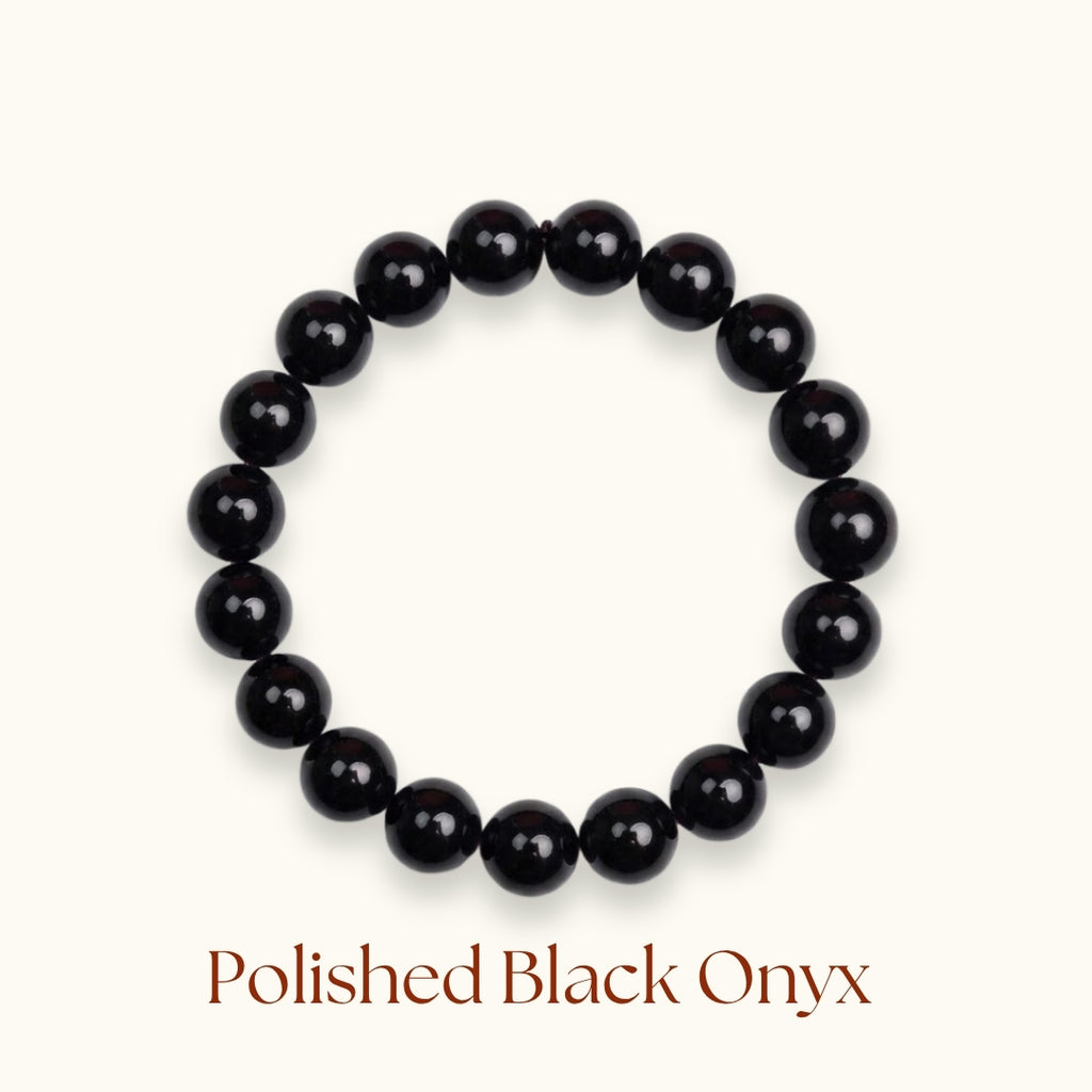 Polished Black Onyx Beaded Bracelet