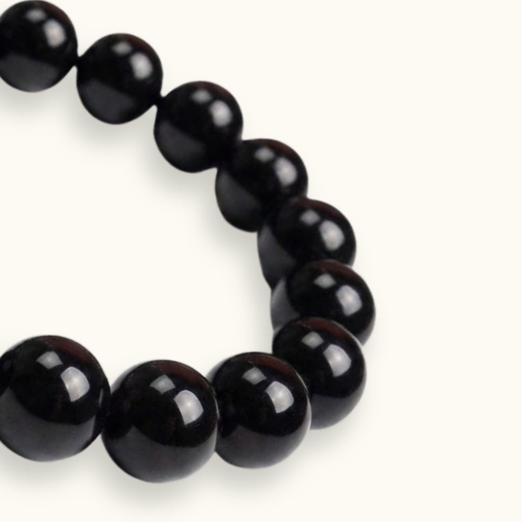 Polished Black Onyx Beaded Bracelet