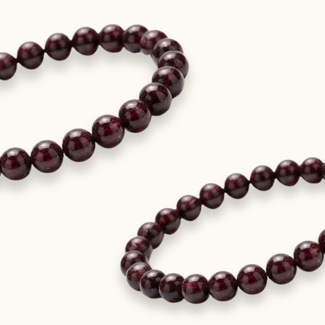 Red Garnet Beaded Bracelet