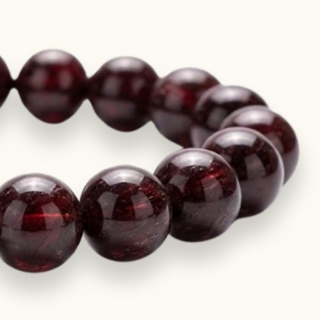 Red Garnet Beaded Bracelet