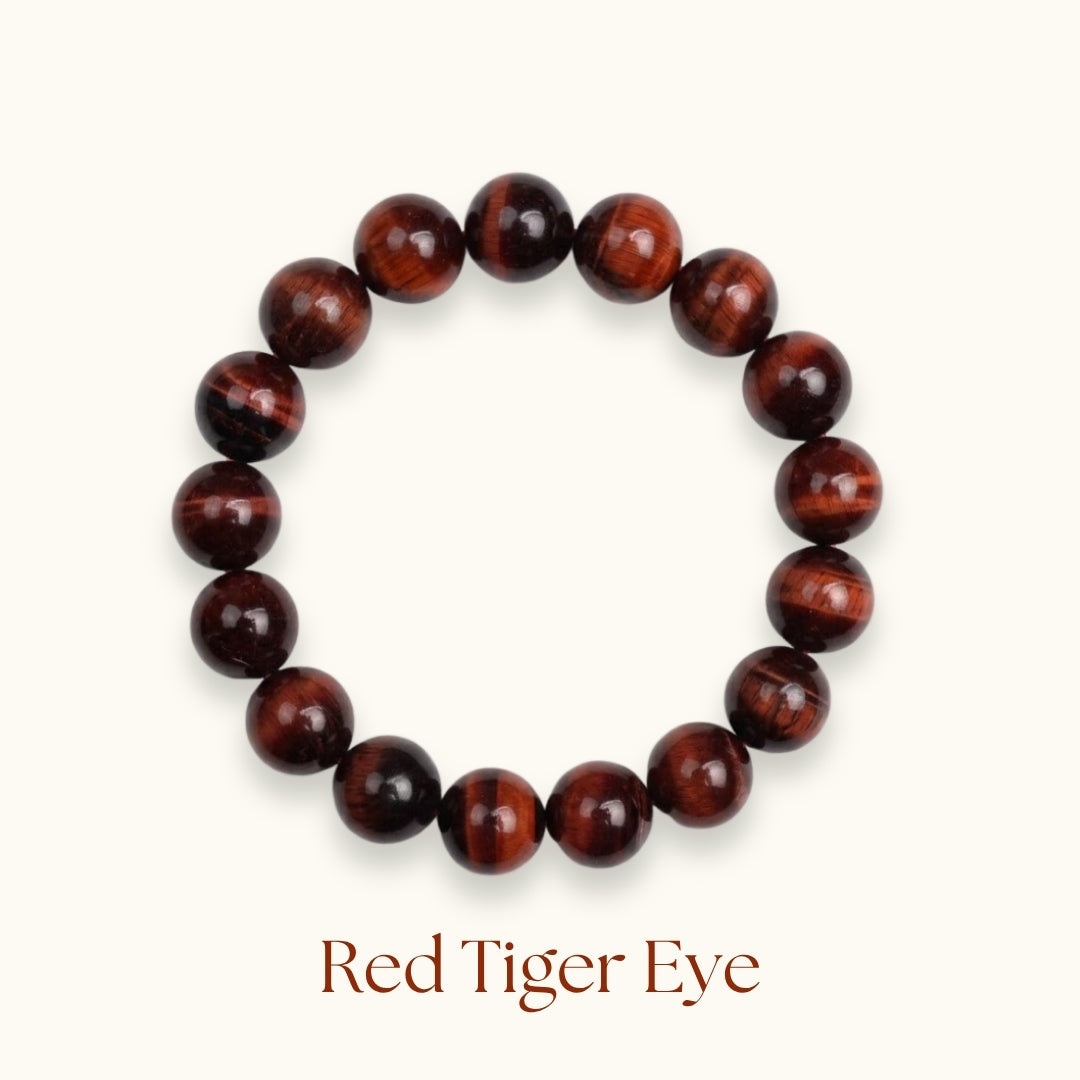 Red Tiger Eye Beaded Bracelet